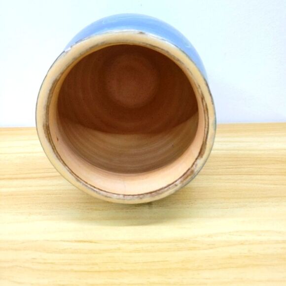 Vintage Hand Thrown Studio Pottery Vase with Leaves - Picture 8 of 16